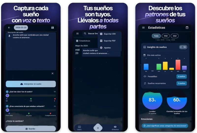 Dreamiary app para interpretar sueños