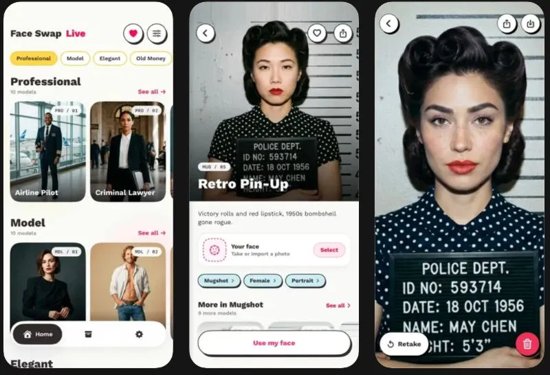 Face Swap Live AI Editor app para poner tu cara en películas famosas y crear deepfakes