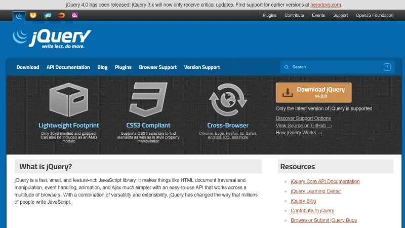 jquery herramienta web