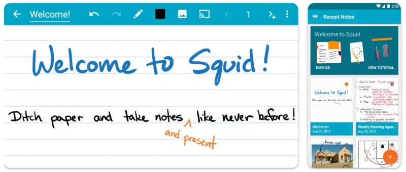 Squid app para escribir a mano en el móvil