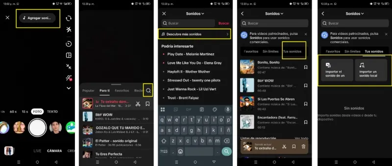 Cómo importar canciones de mi galería a TikTok