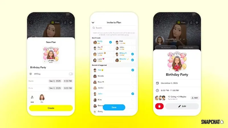 Usuarios eventos Snapchat app
